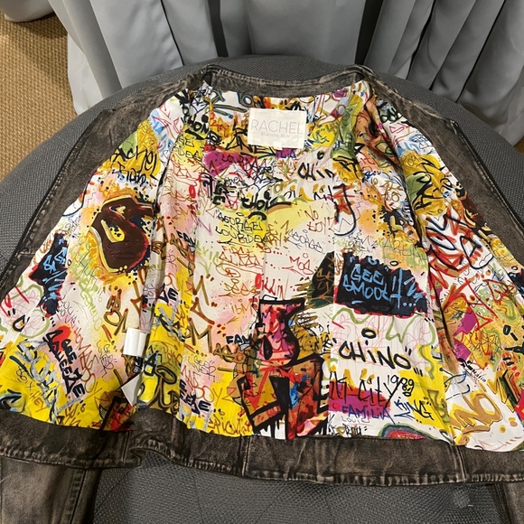 Rachel Roy Leather Jacket Size Medium Taupe/Brown - Picture 2 of 8